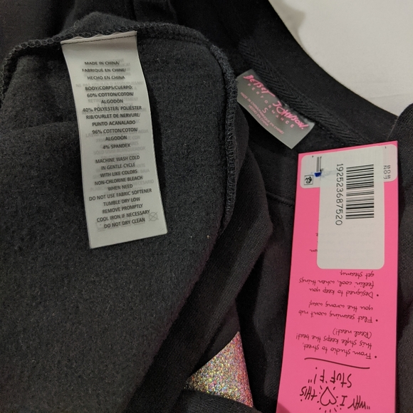 NWT Betsey Johnson Glitter Femme Sweatshirt - Picture 4 of 8